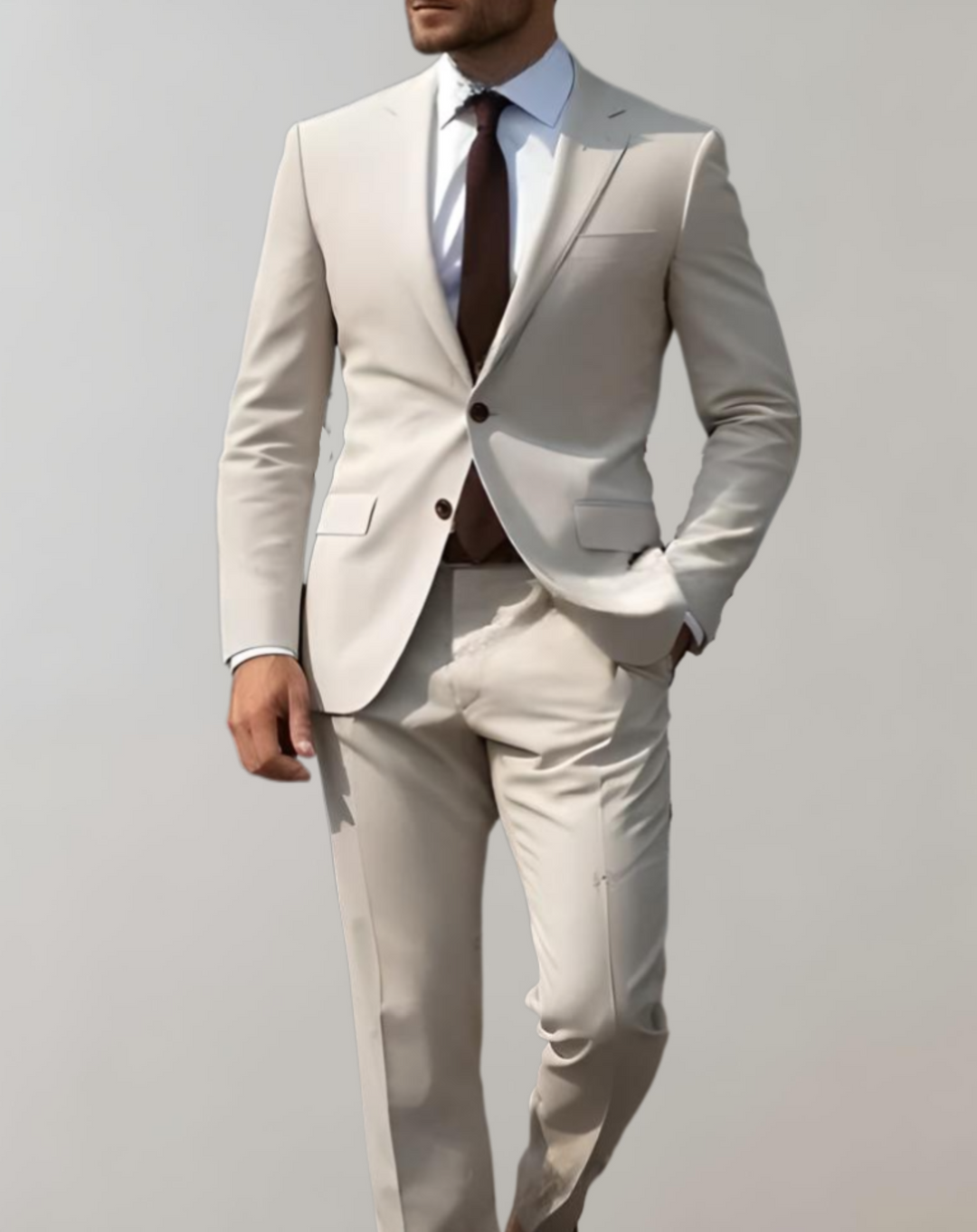Men’s Slim Fit Two Piece Business Suit - Blazer and Trousers