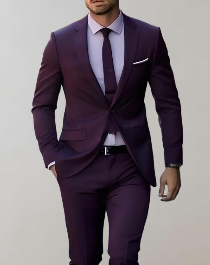 Men’s Slim Fit Two Piece Business Suit - Blazer and Trousers